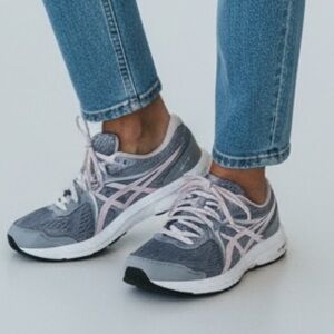 ASICS Gray and Light Pink Women's Running Sneakers